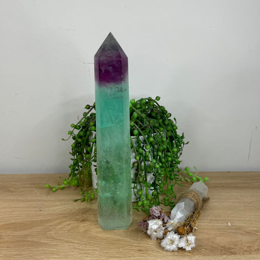 Rainbow Fluorite Tower (O9)