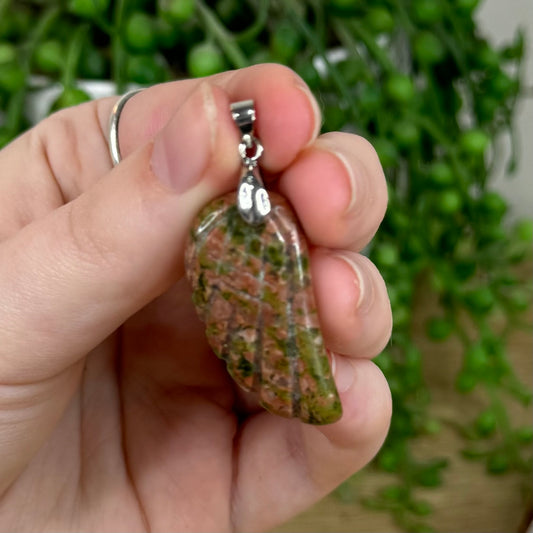 Unakite Angel Wing Necklace