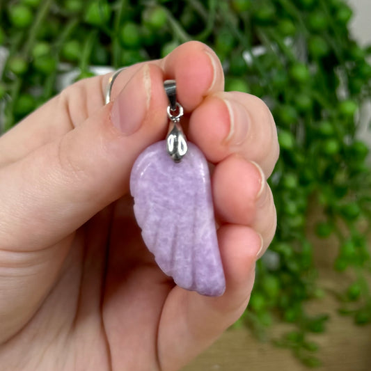 Lepidolite Angel Wing Pendant