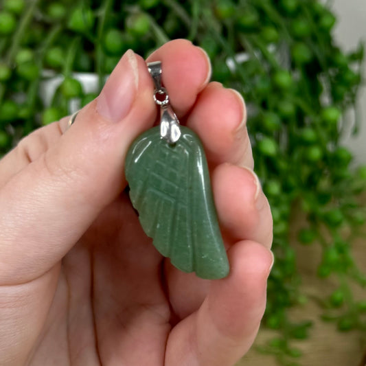 Green Aventurine Angel Wing Pendant