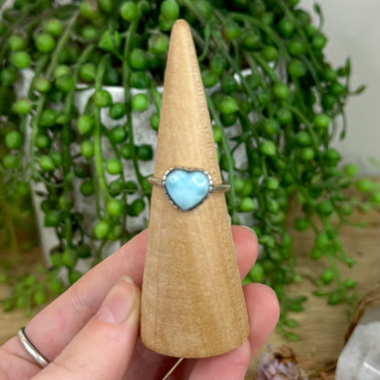 Larimar Heart S925 Ring (C353)