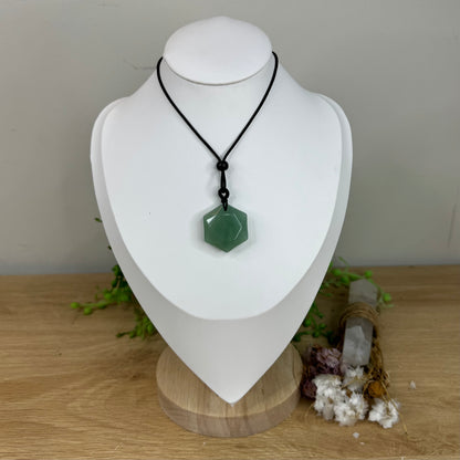 Green Aventurine Hexagon Necklace