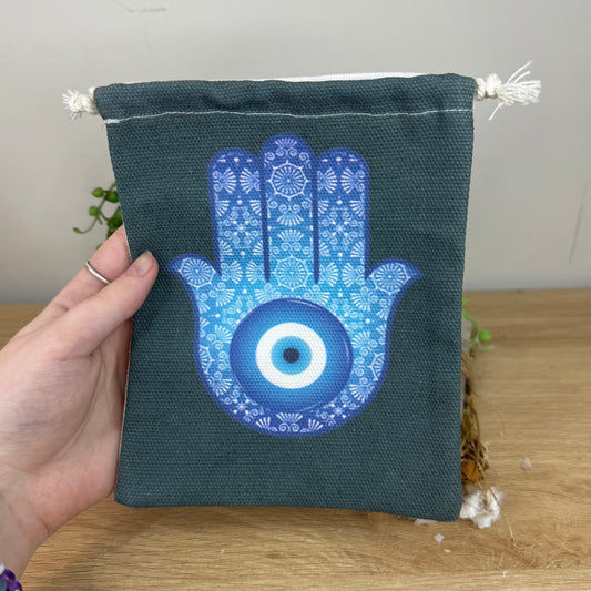 Hamsa Evil Eye Bag