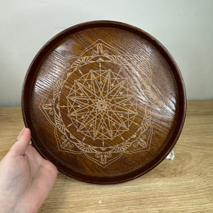 Mandala Round Wooden Tray (G417)