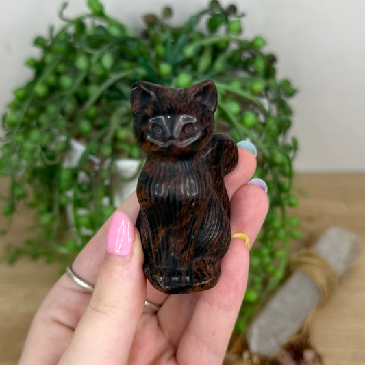 Mahogany Obsidian Cat (Y202)