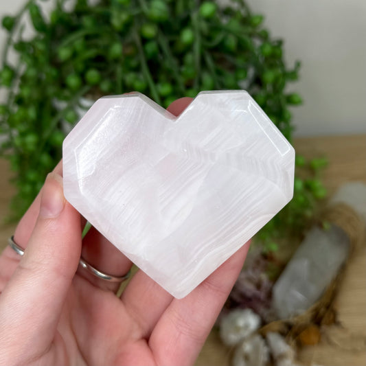 Pink Mangano Calcite Heart (S292)