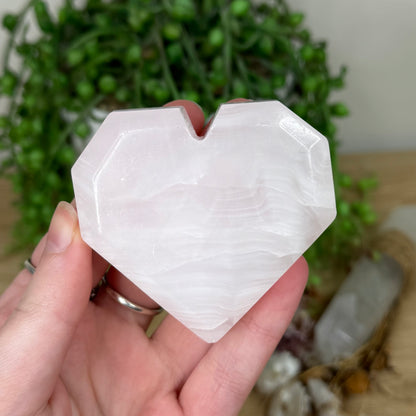 Pink Mangano Calcite Heart (S297)
