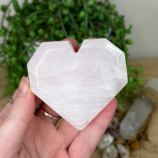 Pink Mangano Calcite Heart (S297)