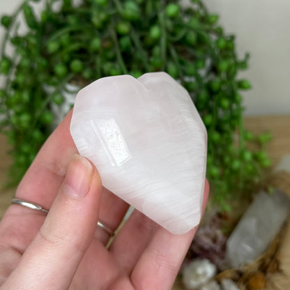 Pink Mangano Calcite Heart (S297)