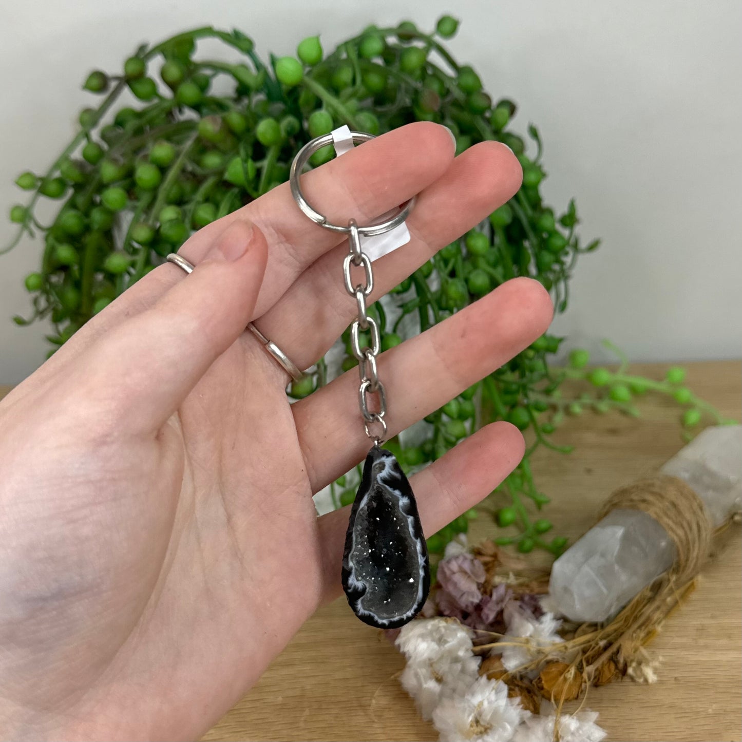 Agate Geode Keychain (I418)