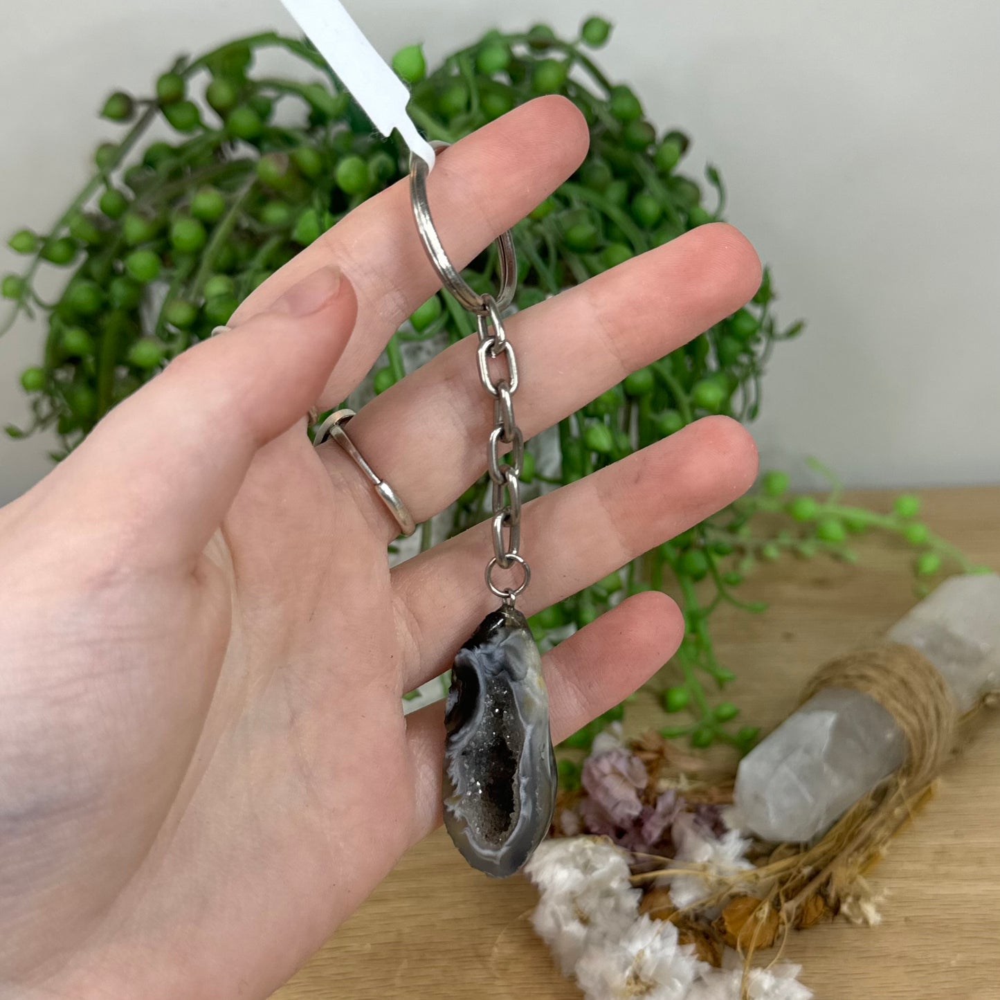 Agate Geode Keychain (I420)