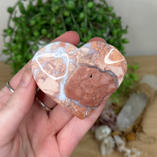 Pink Candy Agate Heart (S268)