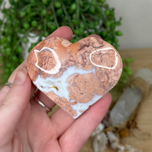 Pink Candy Agate Heart (S269)