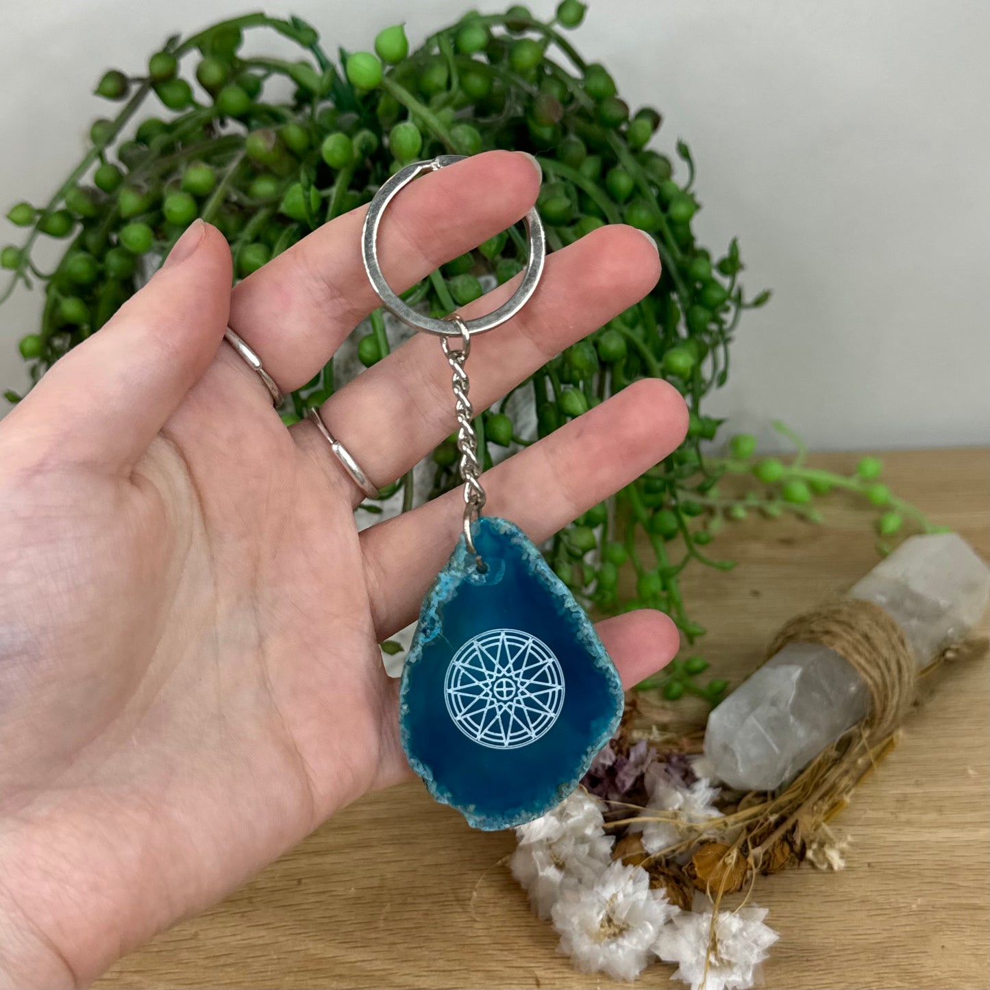 Agate Slice Keychain (E941)