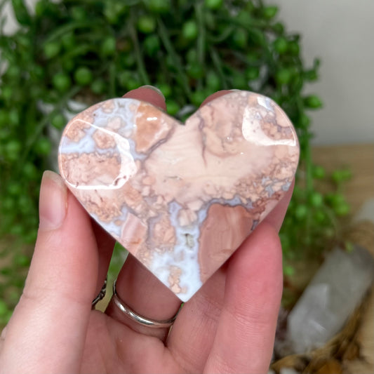 Pink Candy Agate Heart (S159)