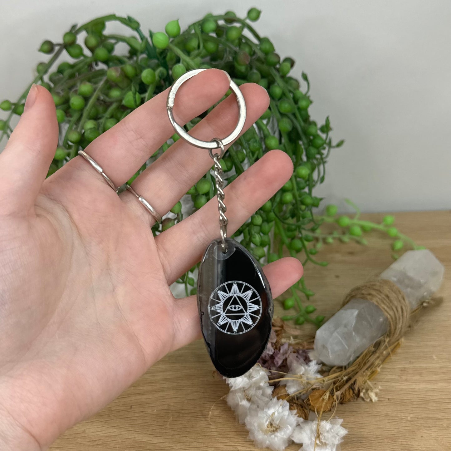 Agate Slice Keychain (E938)