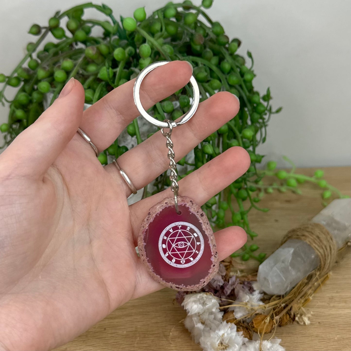 Agate Slice Keychain (E939)