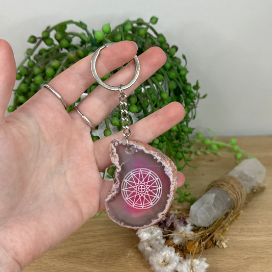 Agate Slice Keychain (E936)