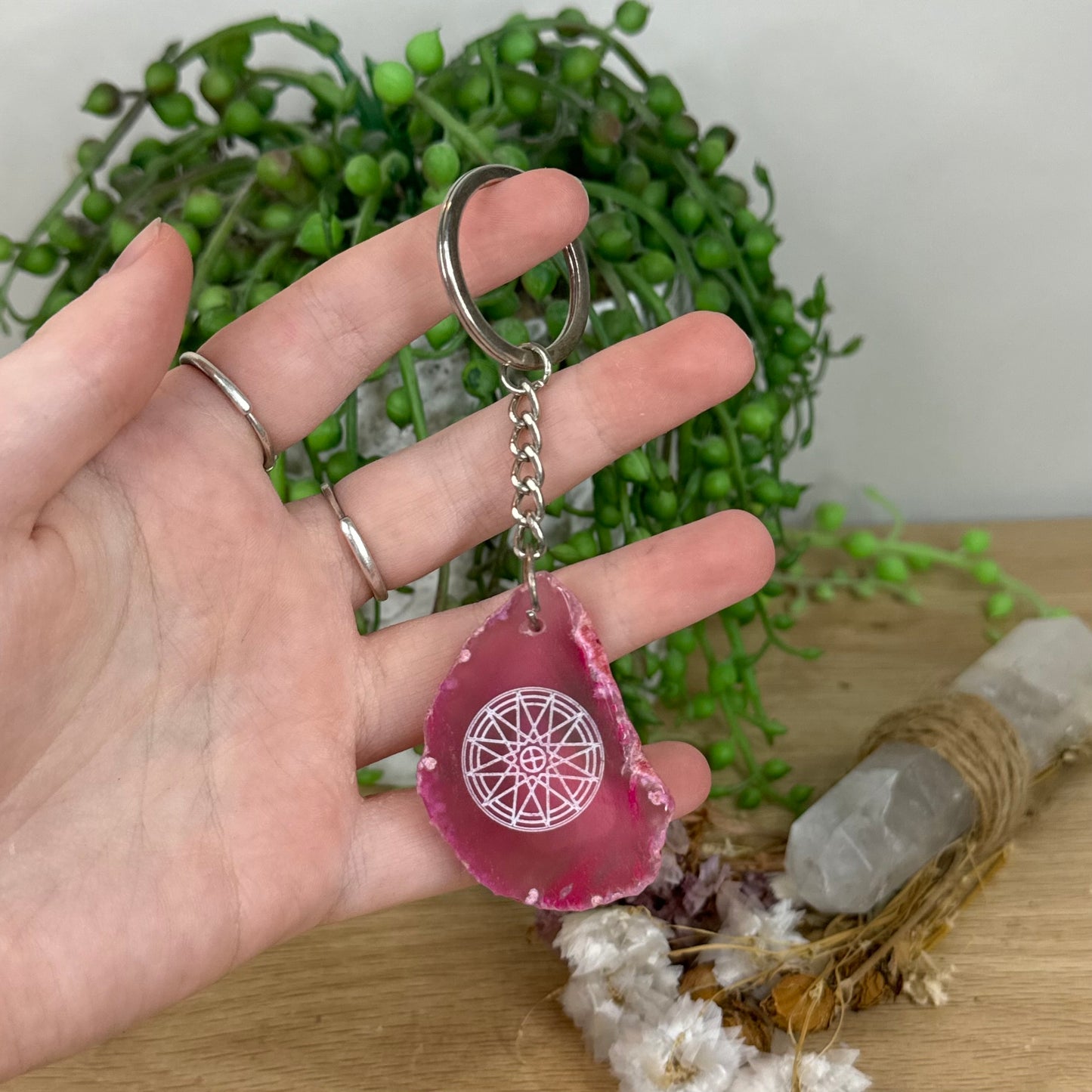 Agate Slice Keychain (E935)