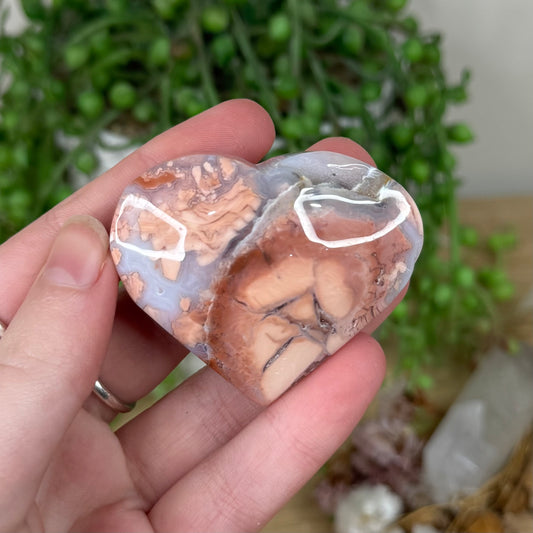 Pink Candy Agate Heart (S265)