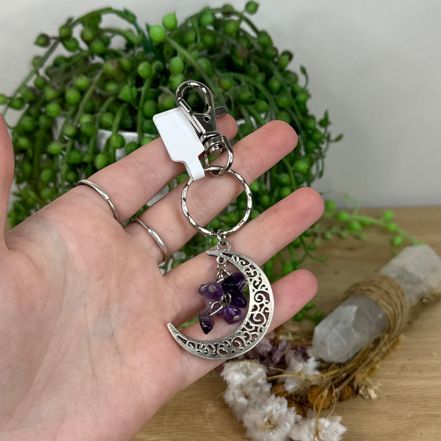 Amethyst Moon Keychain (D43)