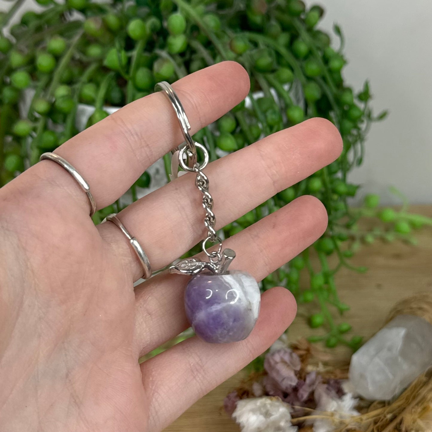 Dream Amethyst Apple Keychain