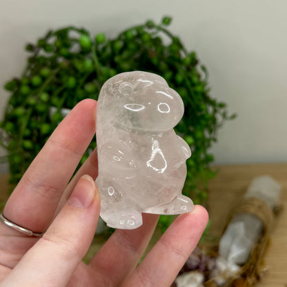 Clear Quartz Chubby Dino (O70)