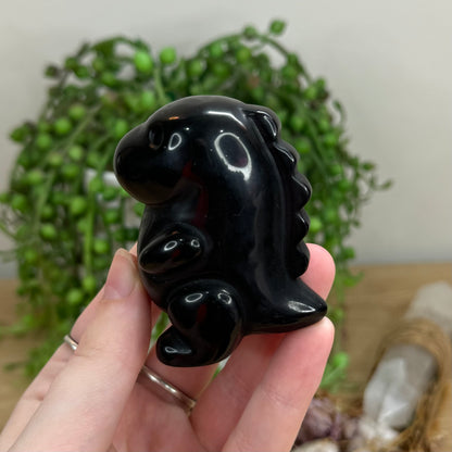 Black Obsidian Chubby Dino (O65)