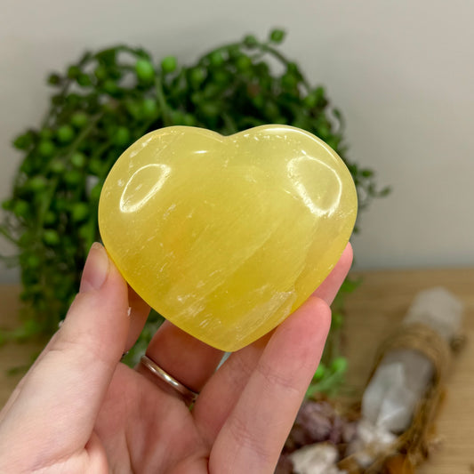 Lemon Calcite Heart (O39)