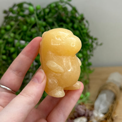 Yellow Calcite Chubby Dino (O55)