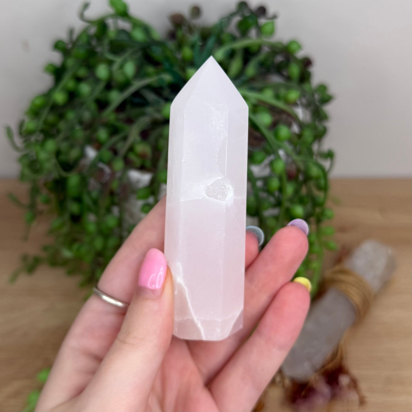 Pink Mangano Calcite Point (Y249)