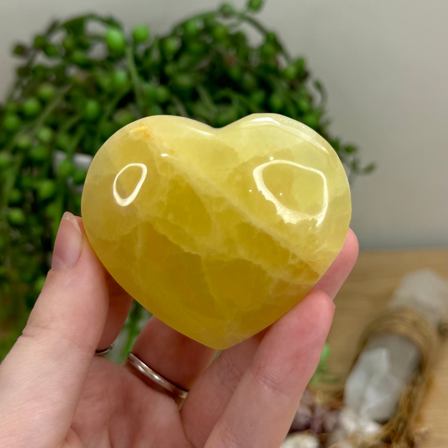 Lemon Calcite Heart (O38)