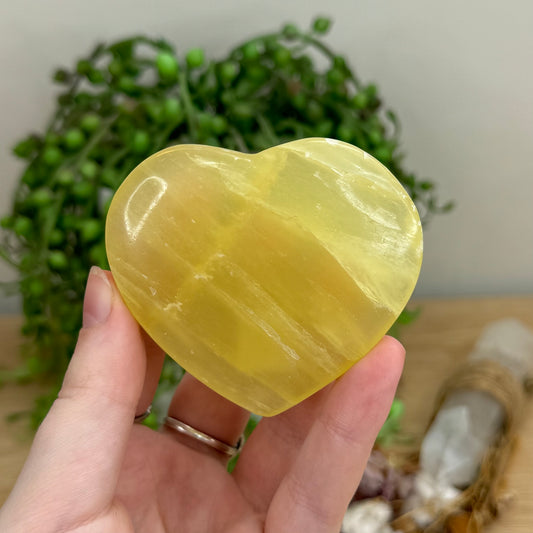 Lemon Calcite Heart (O37)