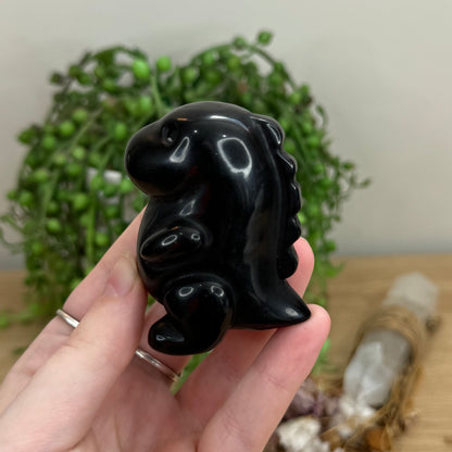 Black Obsidian Chubby Dino (O64)