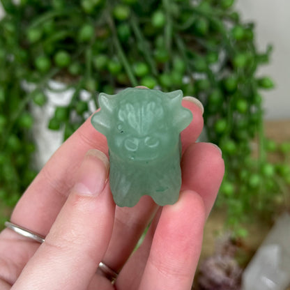 Green Aventurine Small Highland Cow 1