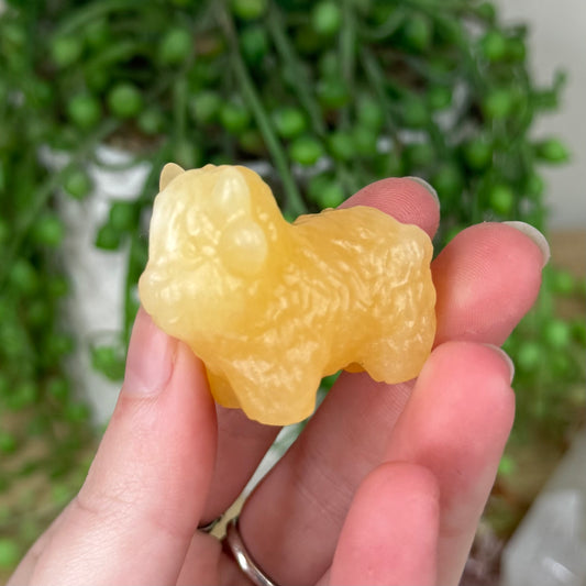 Yellow Calcite Small Highland Cow