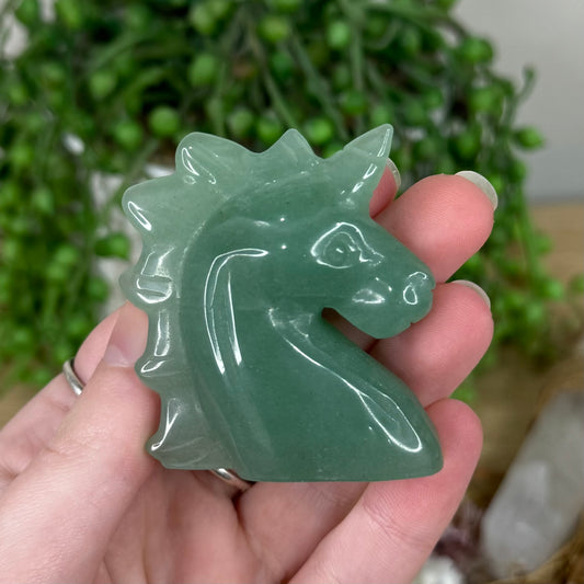 Green Aventurine Unicorn Head (S399)