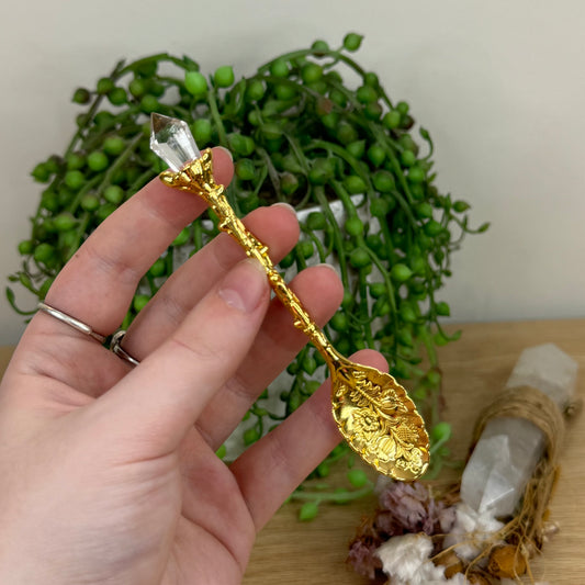 Gold Spoon With Resin Crystal