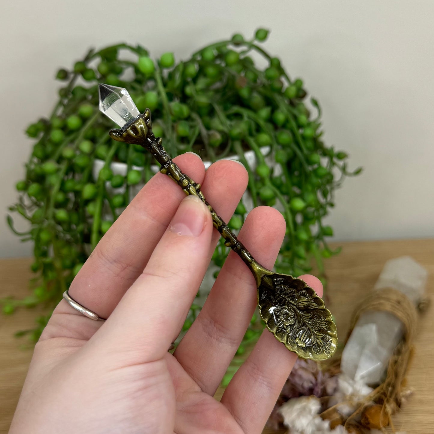 Antique Gold Spoons With Resin