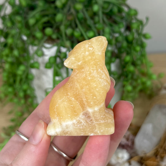 Yellow Calcite Wolf (S403)