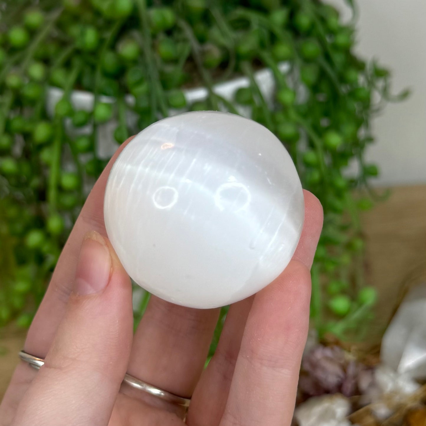 Selenite Sphere (D643) (D642) (D645) (D640) (D641)