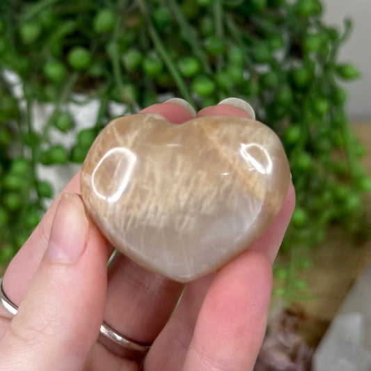 Peach Moonstone / Sunstone Heart (S369)