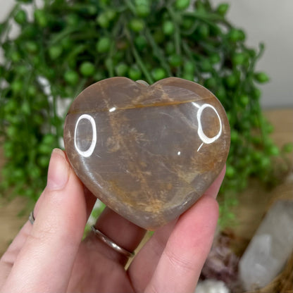 Peach Moonstone / Sunstone Heart (S393)