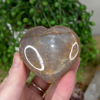 Peach Moonstone / Sunstone Heart (S393)