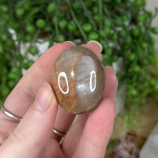 Peach Moonstone / Sunstone Mini Palm Stone (S348)