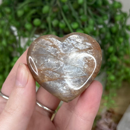 Peach Moonstone / Sunstone Heart (S377)