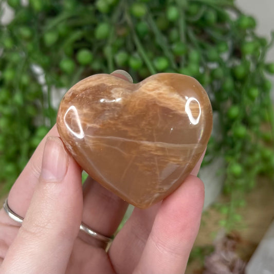 Peach Moonstone / Sunstone Heart (S381)