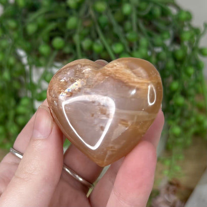Peach Moonstone / Sunstone Heart (S381)