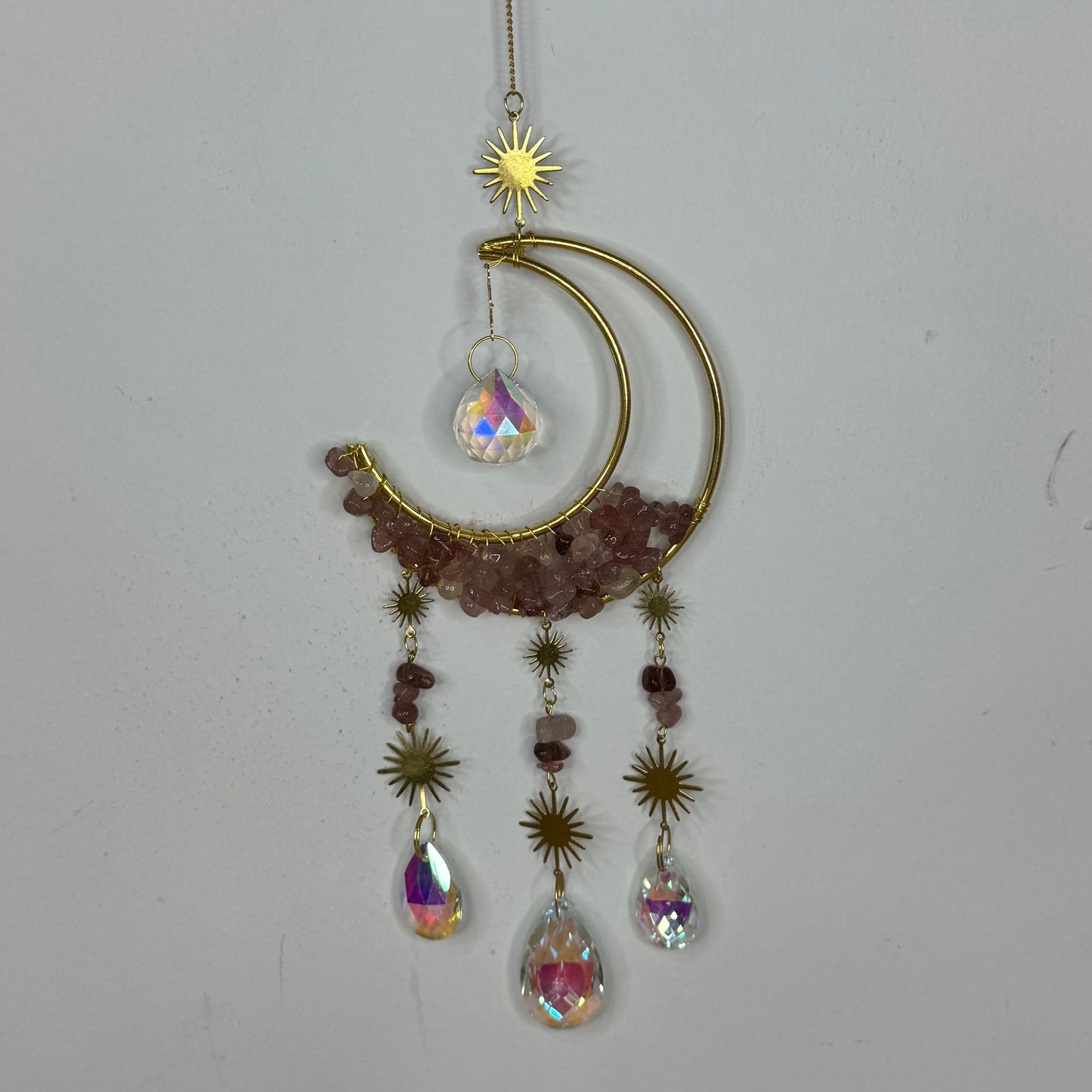 Strawberry Quartz Moon Sun Catcher