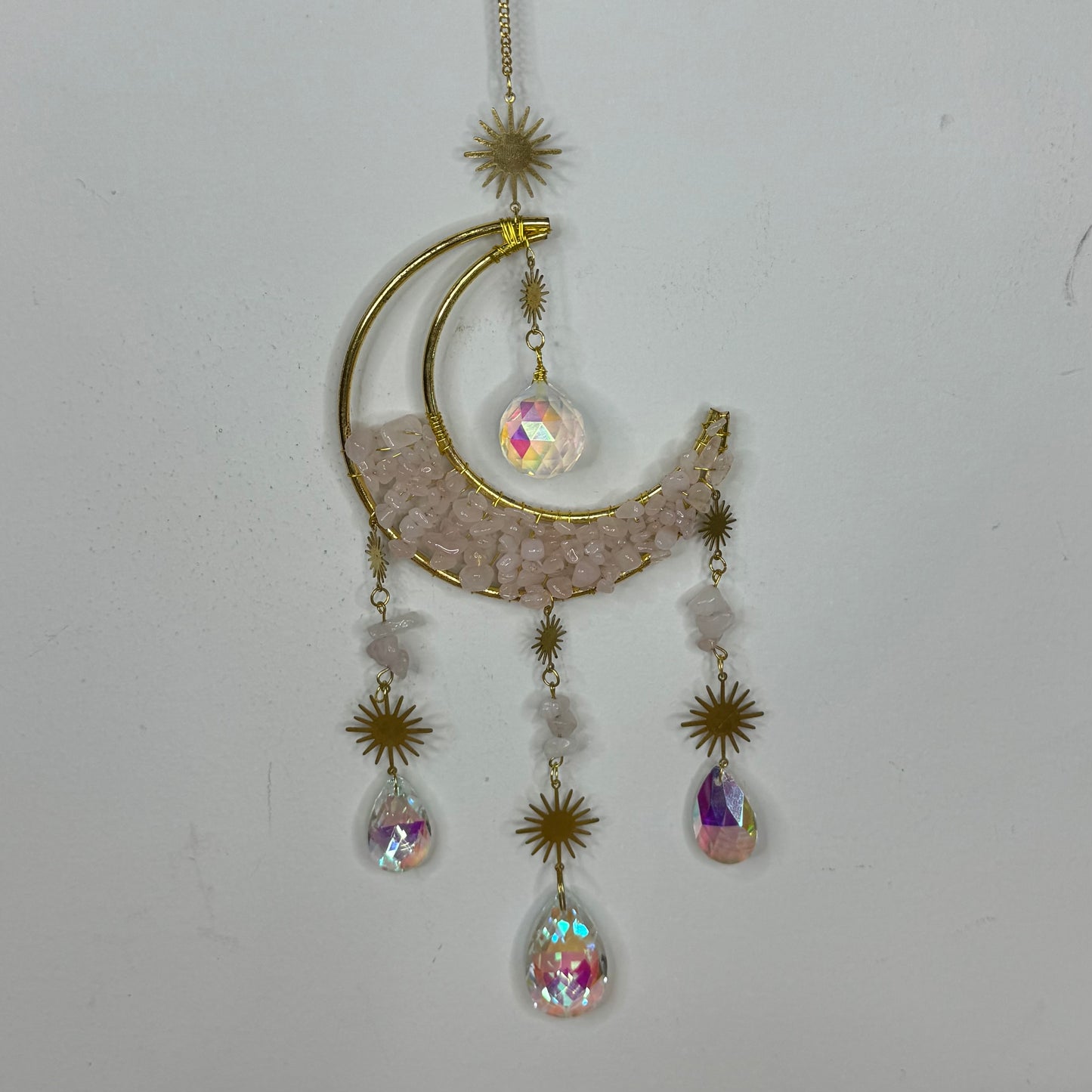 Rose Quartz Moon Sun Catcher